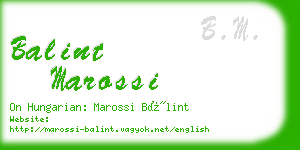 balint marossi business card